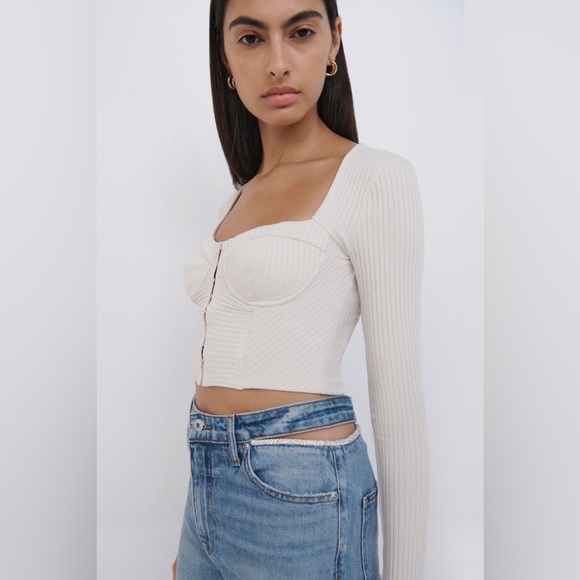 Jonathan Simkhai Zoella Top in Ceramic NEW - Picture 3 of 15